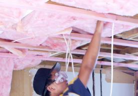 Erik North - fiberglass batt installation