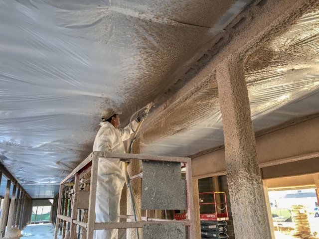 Spray-Installing Fireproofing to Beams and Columns